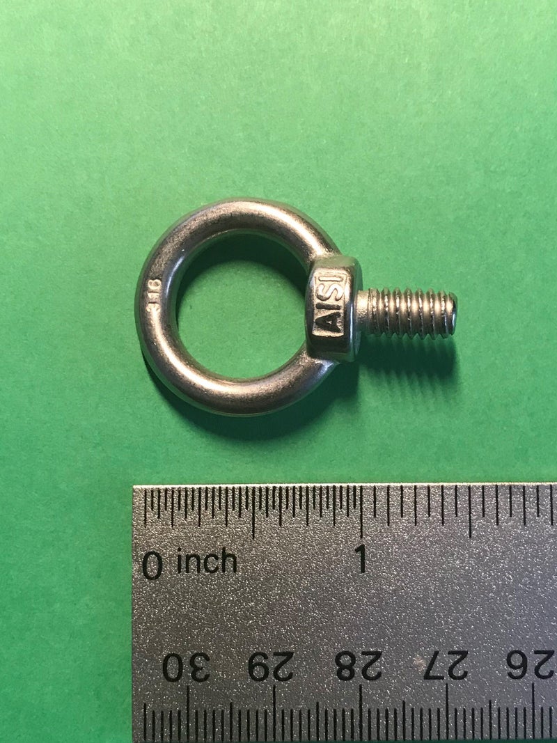 US Stainless 4 Pieces Stainless Steel 316 1/4" Lifting Eye Bolt 1/4" UNC Marine Grade Pitch of 20 - Image 3